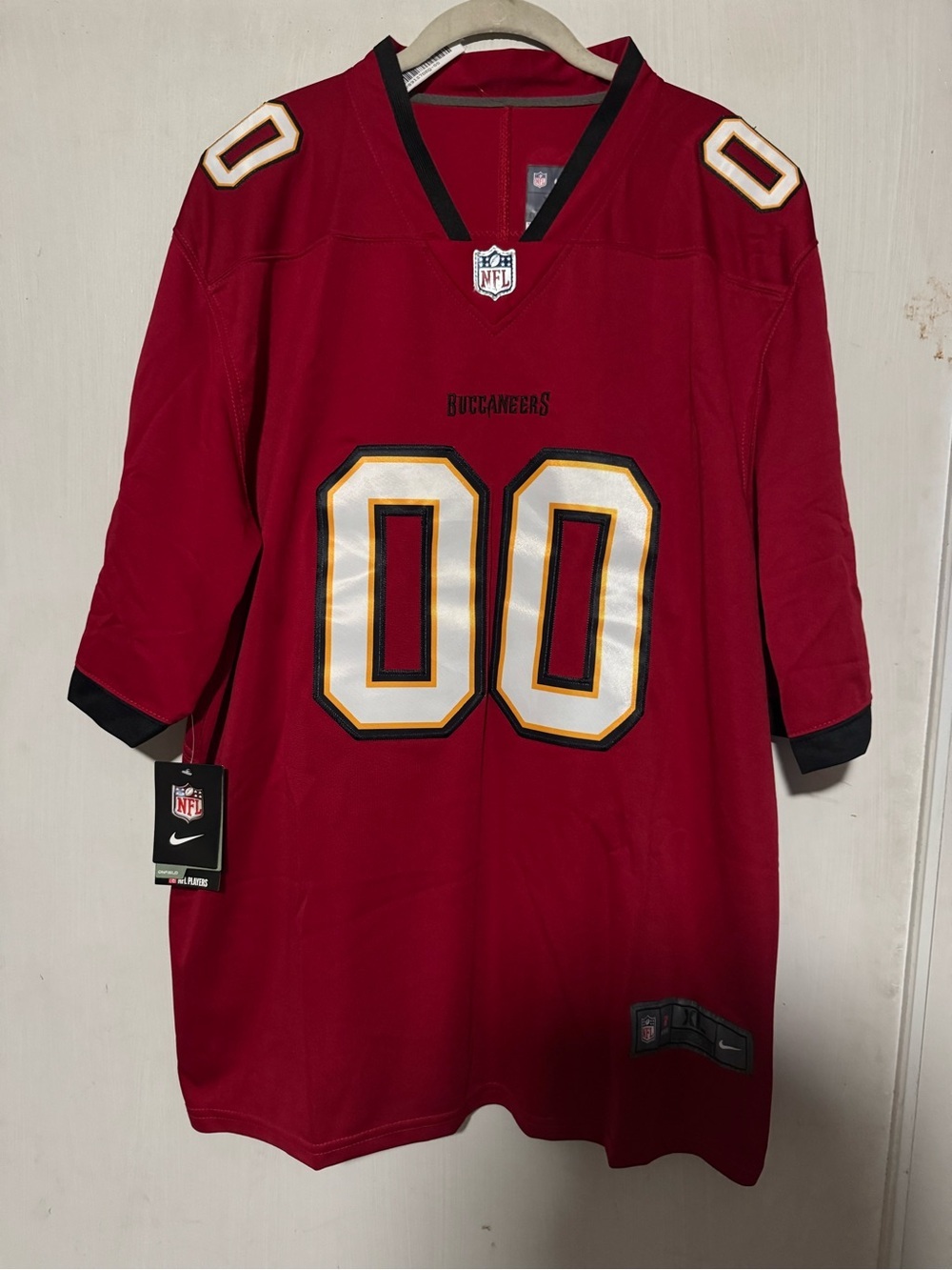 Nike Tampa Bay Buccaneers Red Football Jersey with White & Gold Accents